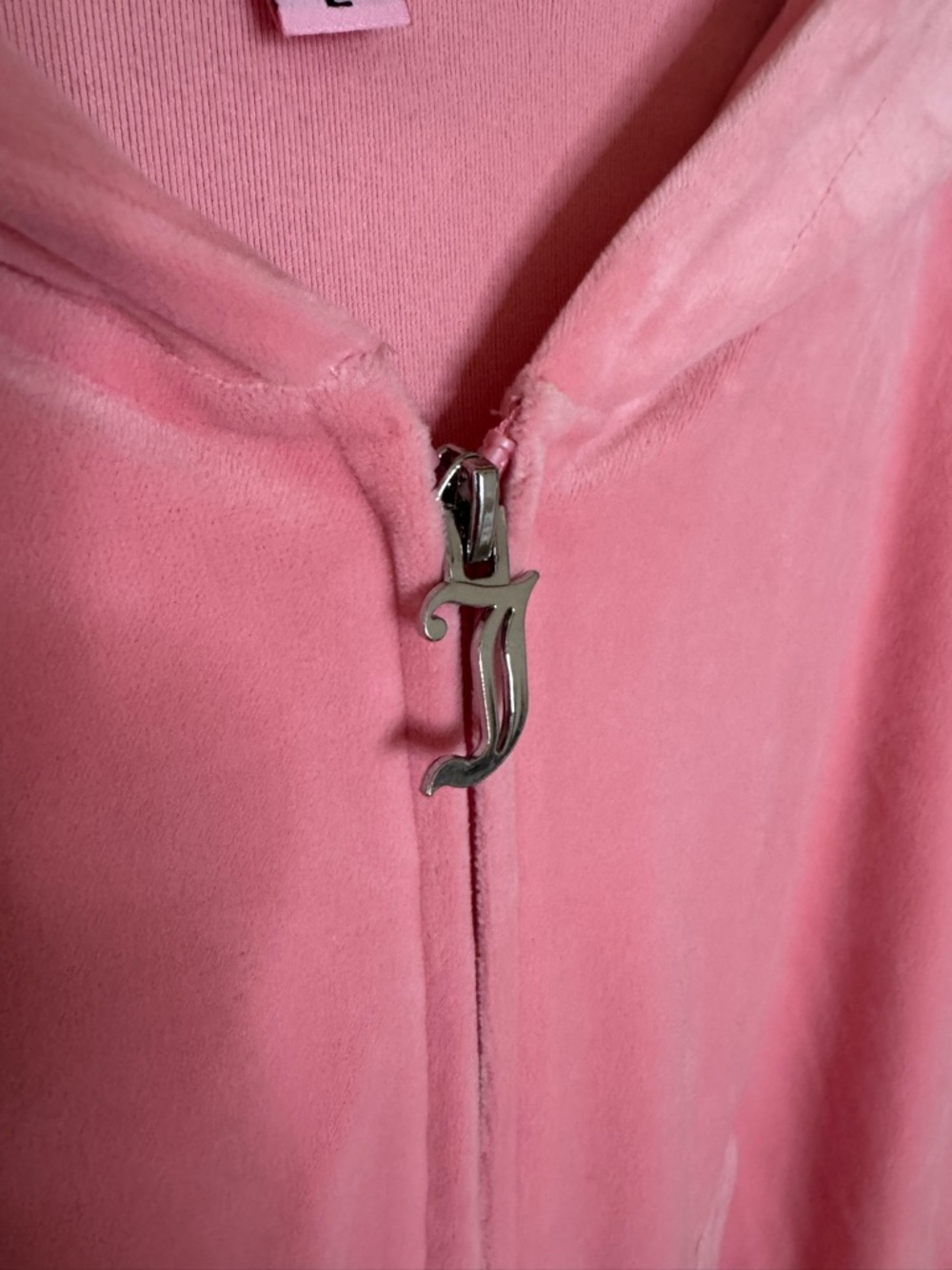 Juicy Couture Strawberry Ice Coral Pink Velour Tracksuit Set L Rhinestone - Picture 7 of 13